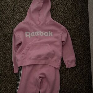 Reebok Kids Pink Sweatpants and Hoodie Set